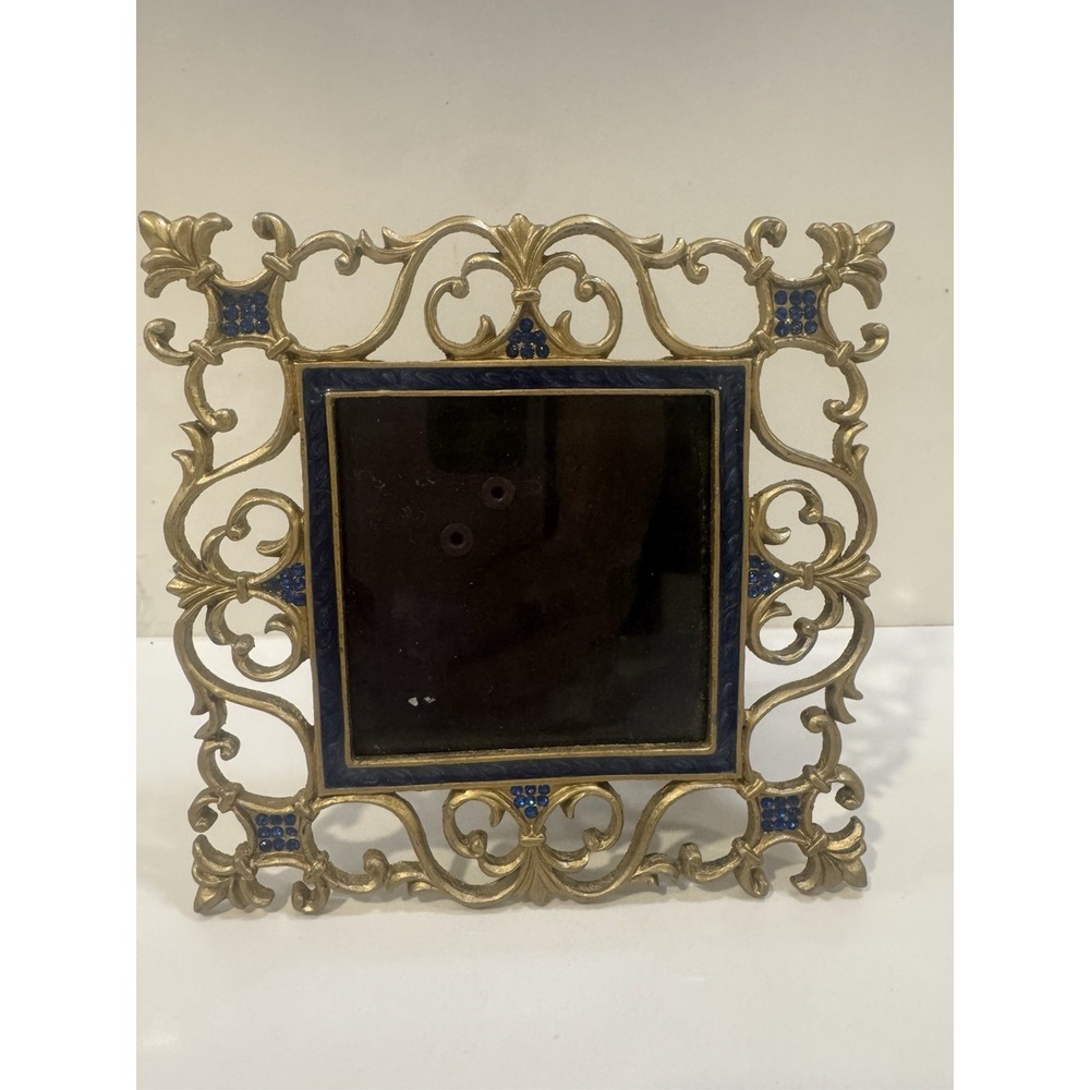 Frame Gold & Blue Sparkle Photo Picture Frame